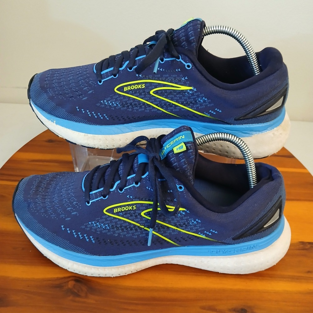 Brooks Glycerin 19 Mens 11 Blue Running Shoes Sneakers 1103561D443